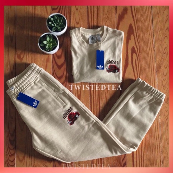 NWT 2 piece T-shirt and jogger sweatpants adidas originals matching set mens XL - Picture 4 of 4